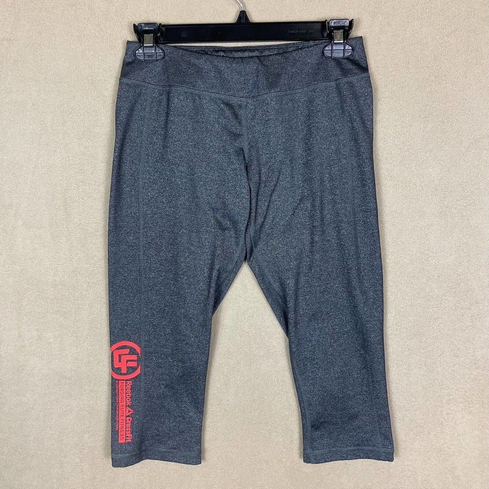 Reebok‎ CrossFit Athletic Capri Pants Womens S Gray Stretch Athletic Fit